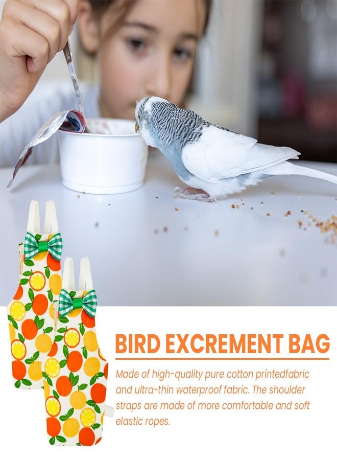 ZIBUYU® 2Pcs Parrot Clothes, Budgie Jumpers, Adorable Bow Orange Pattern Budgie Diaper Bird Flight Suit, Elastic Straps Design, Lightweight & Comfort, Washable, Size M - Image 4